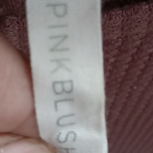 (297) PINKBLUSH 3/4 SLEEVES LACE TRIM ON SLEEVES HIGH LOW HEM - Picture 2 of 4